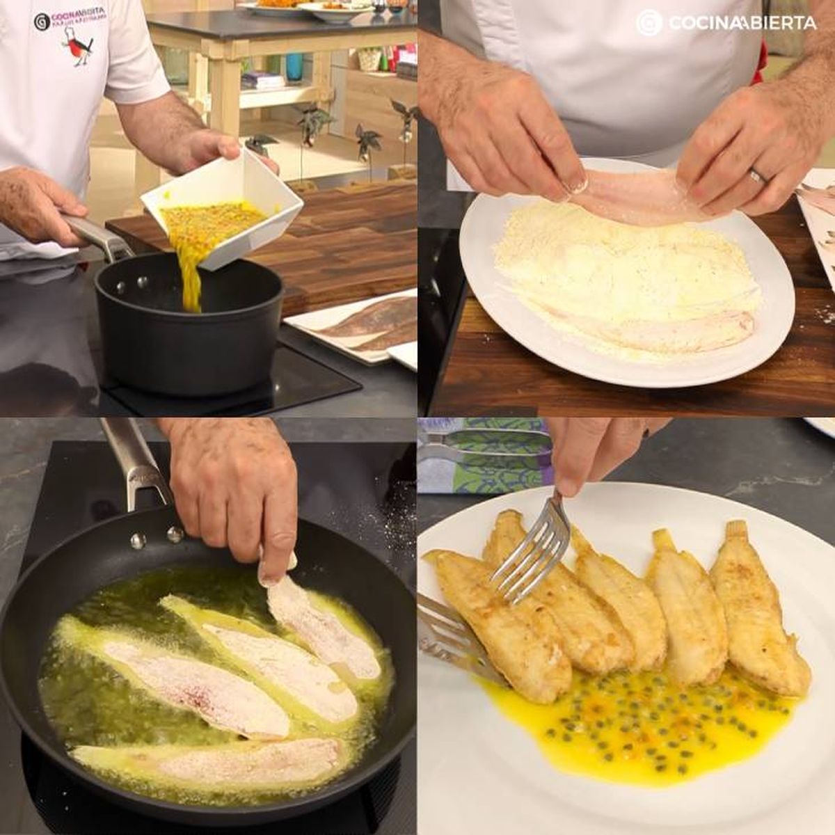 Cómo hacer acedías fritas con salsa de maracuyá paso a paso