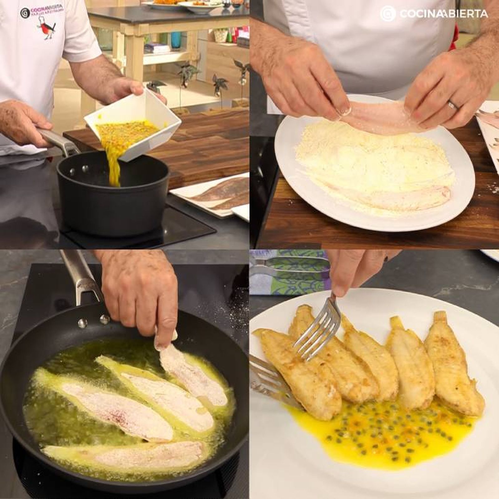 Cómo hacer acedías fritas con salsa de maracuyá paso a paso