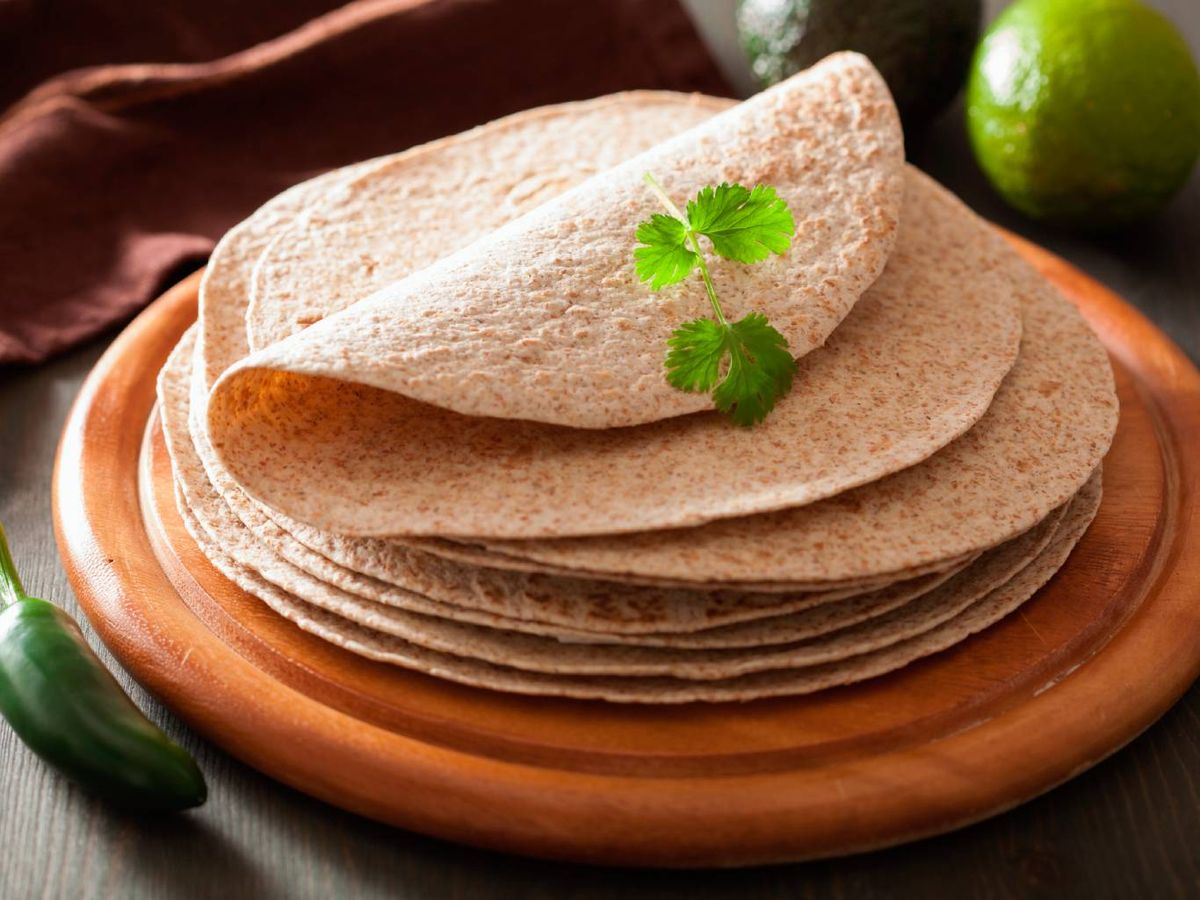 Las tortillas de trigo integrales tienen más fibra y nutrientes