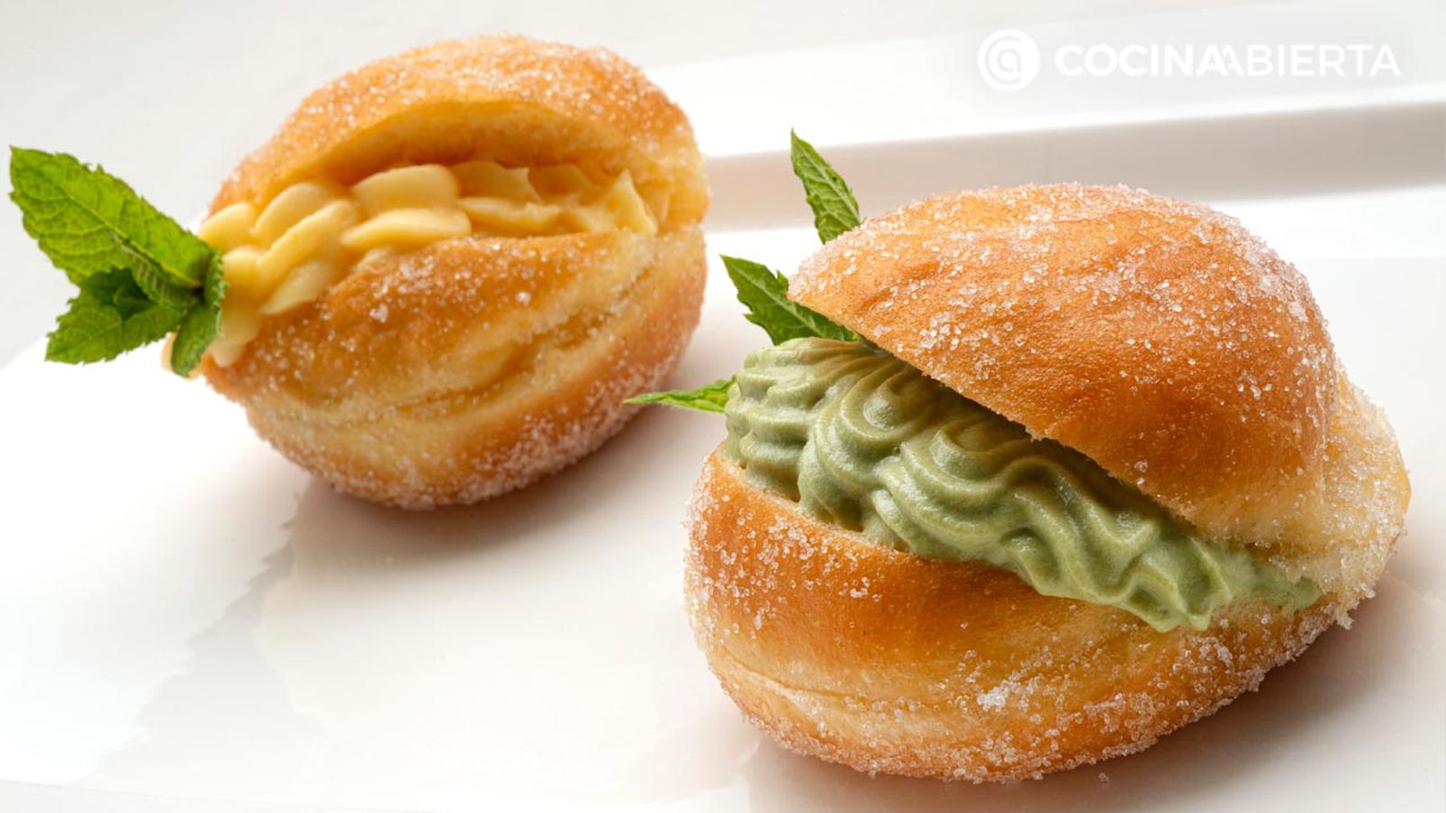 berlinas rellenas de crema pastelera chocolate caramelo te matcha receta joseba arguinano karl67760321