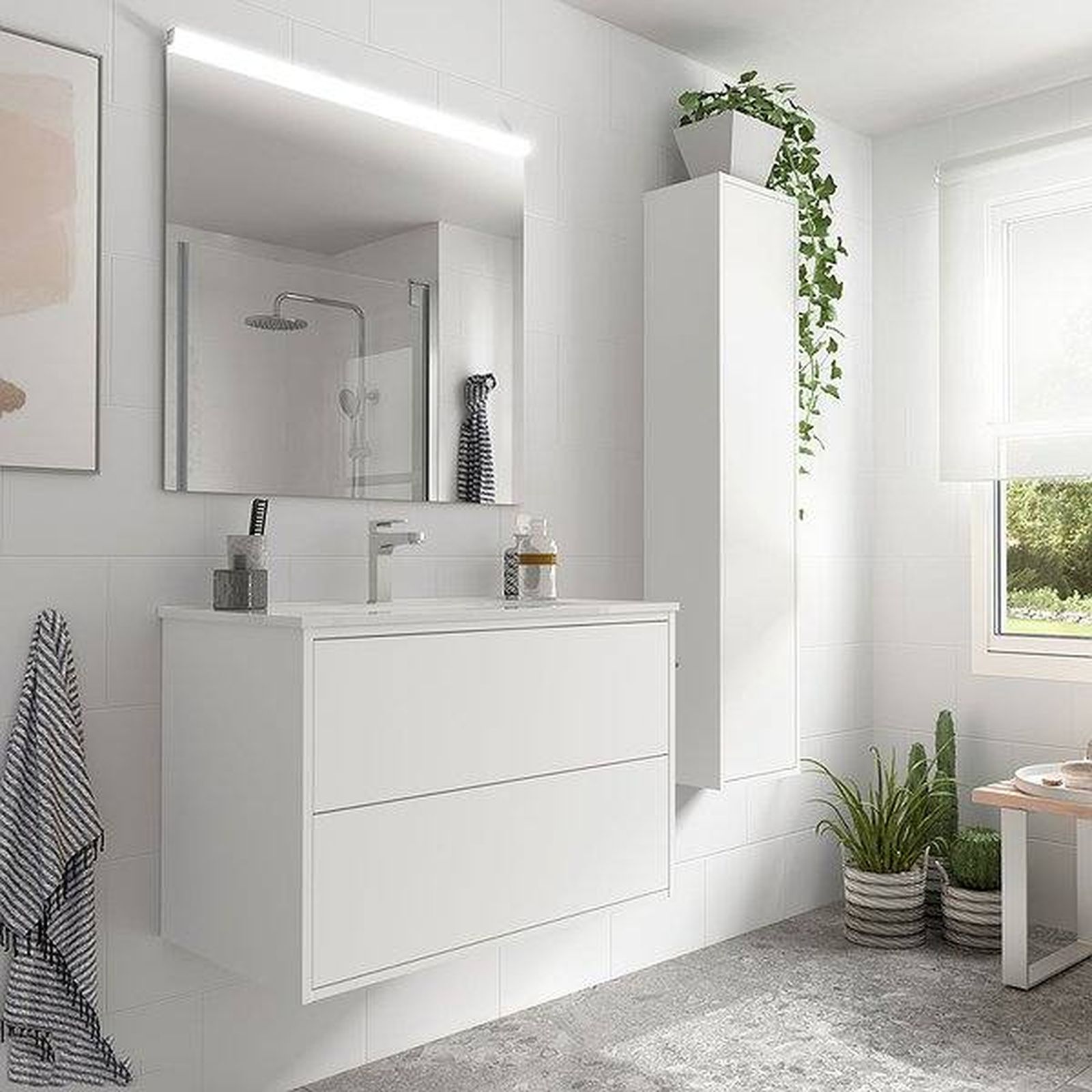 conjunto mueble bano con lavabo apliques espejo optimus mueble lavabo espejo aplique MODERNO