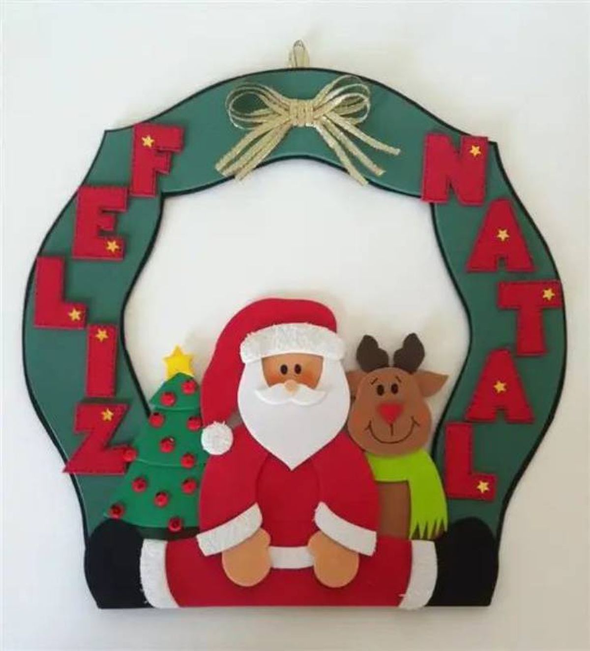 adornos navidad corona navidad goma eva pinterest artesanato passo a passo