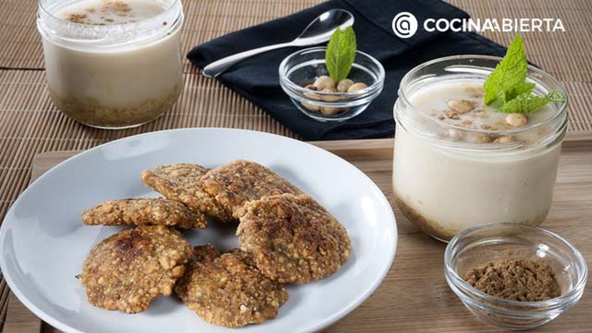 galletas veganas de platano con natillas