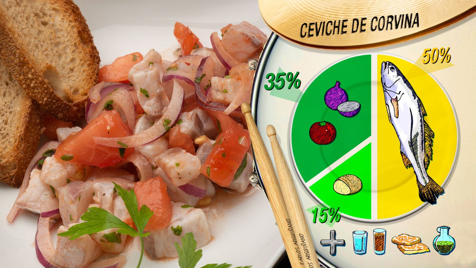 ceviche corvina plato