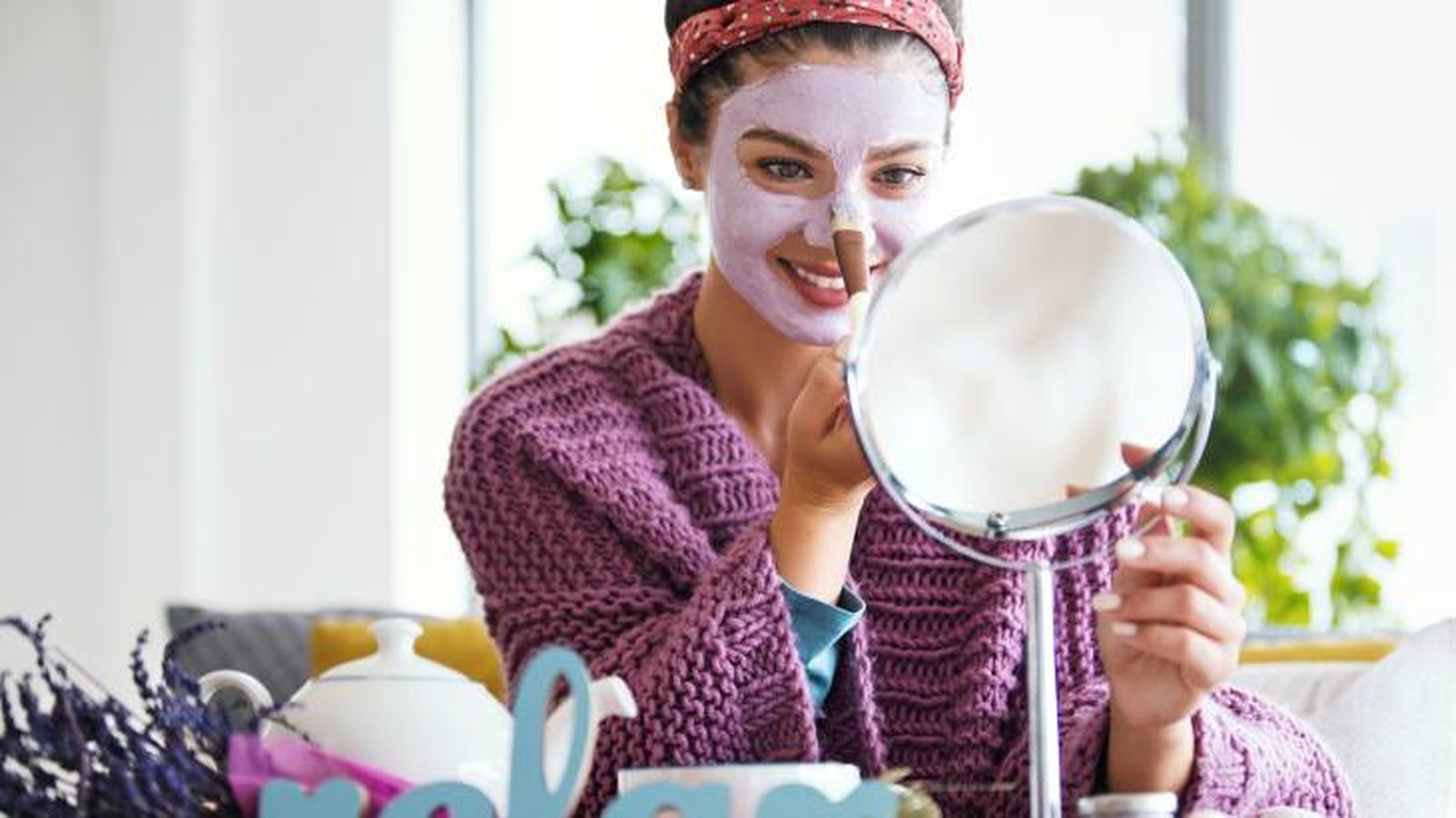 aplicacion mascarilla facial casera lavanda