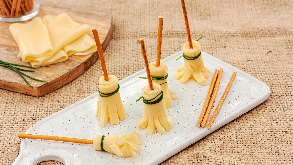Receta de escobas de bruja con queso