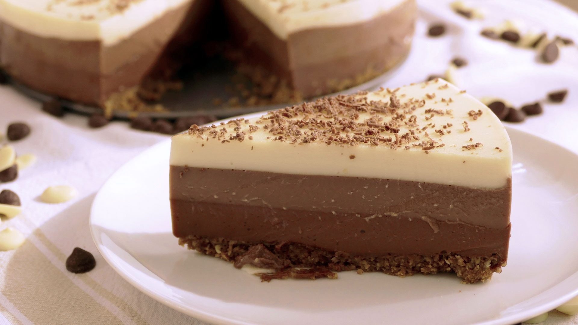Tarta tres chocolates sin nata