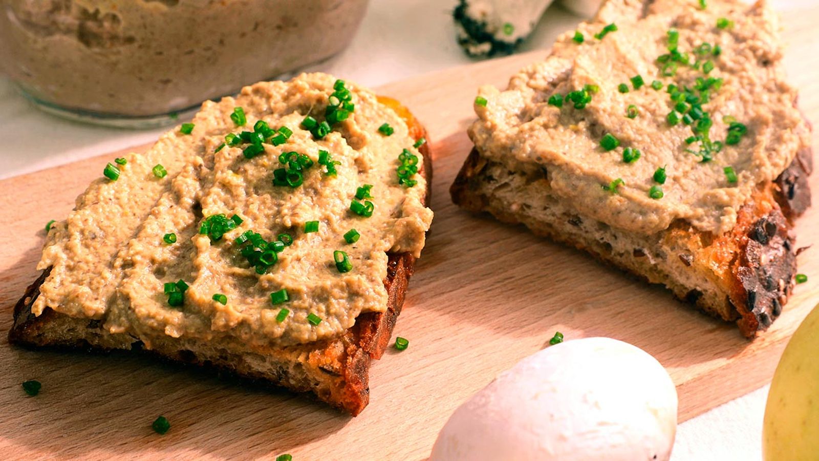 Paté vegetal de champiñones y manzana