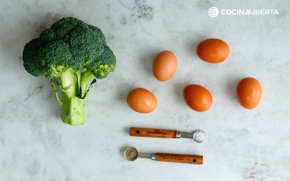 Ingredientes para la tortilla de brócoli