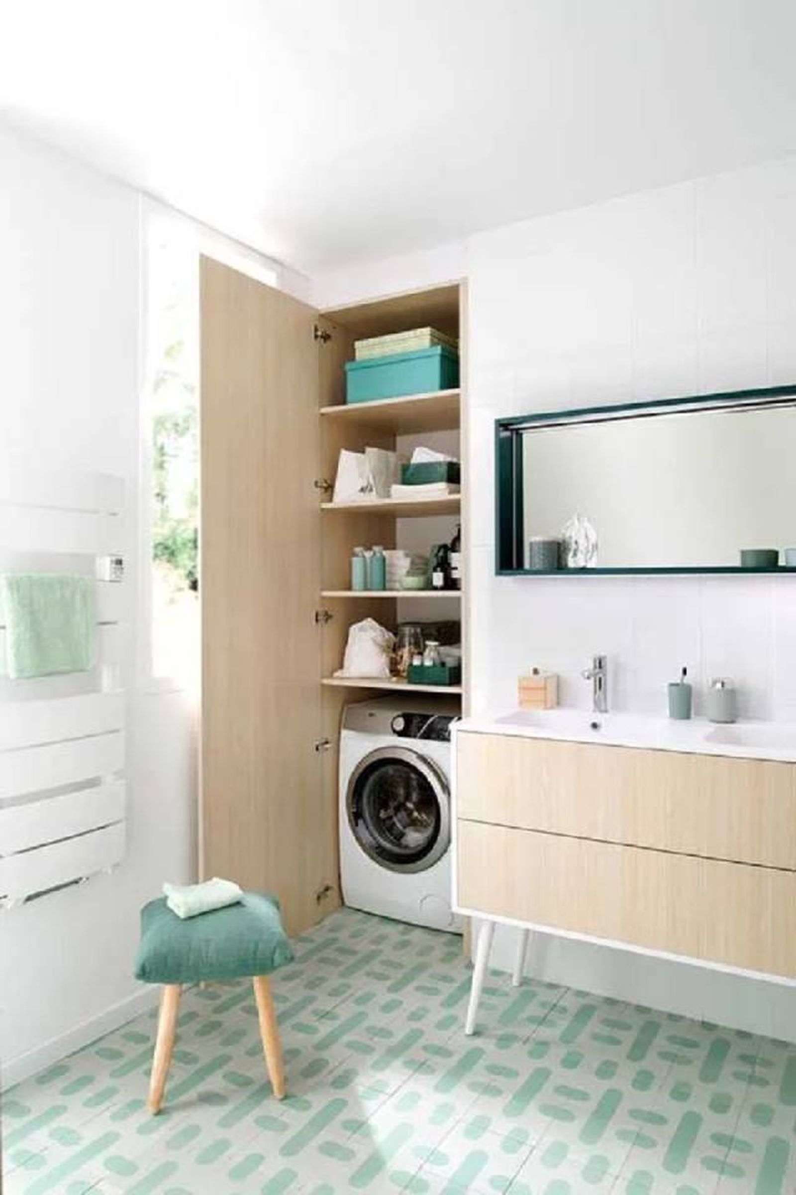 Soluciones para integrar la lavadora en el cuarto de baño 8