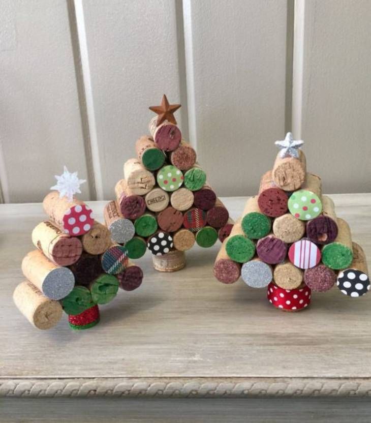 manualidades corcho arbol navidad pinterest ideas verdes