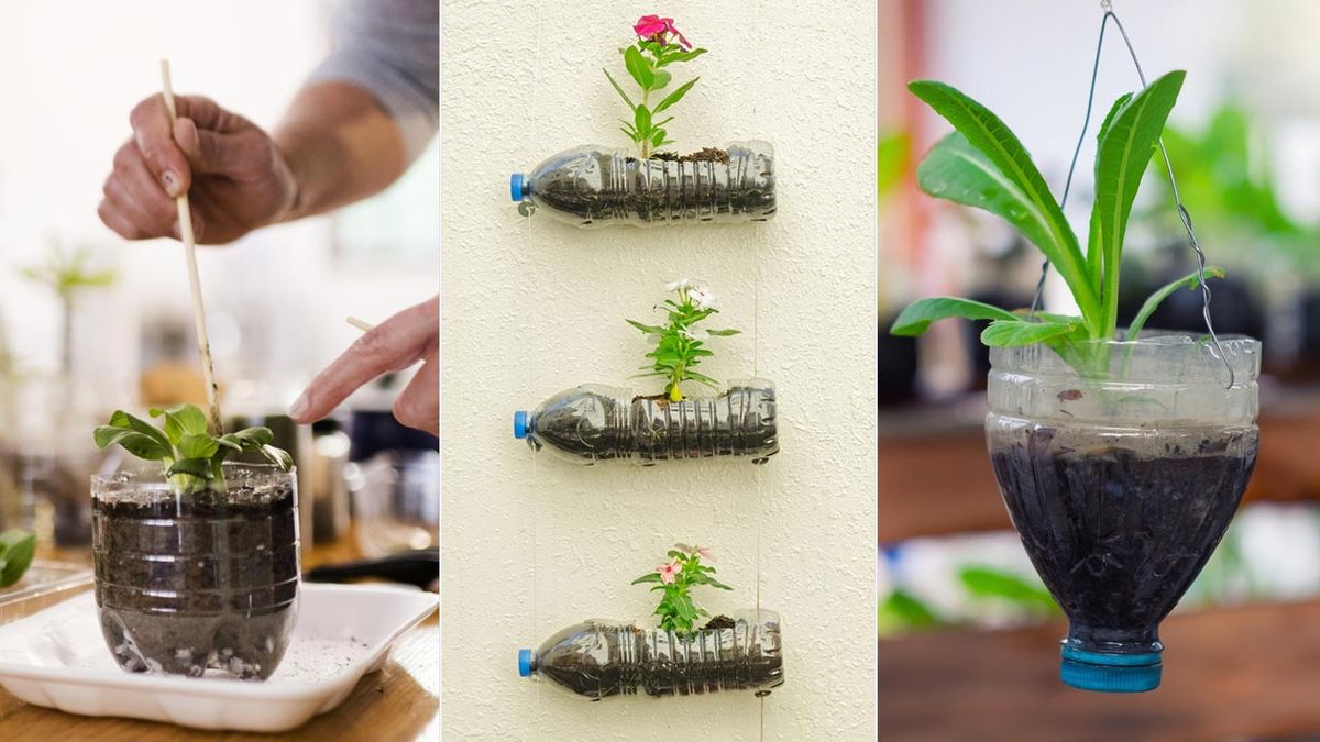 maceteros originales con botellas plastico xl