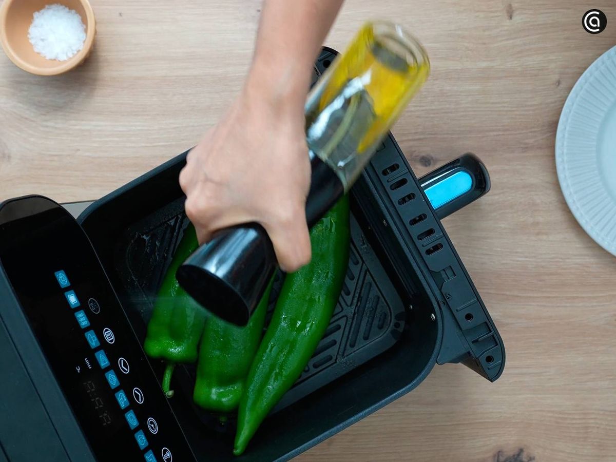 pimientos fritos en freidora de aire receta paso2