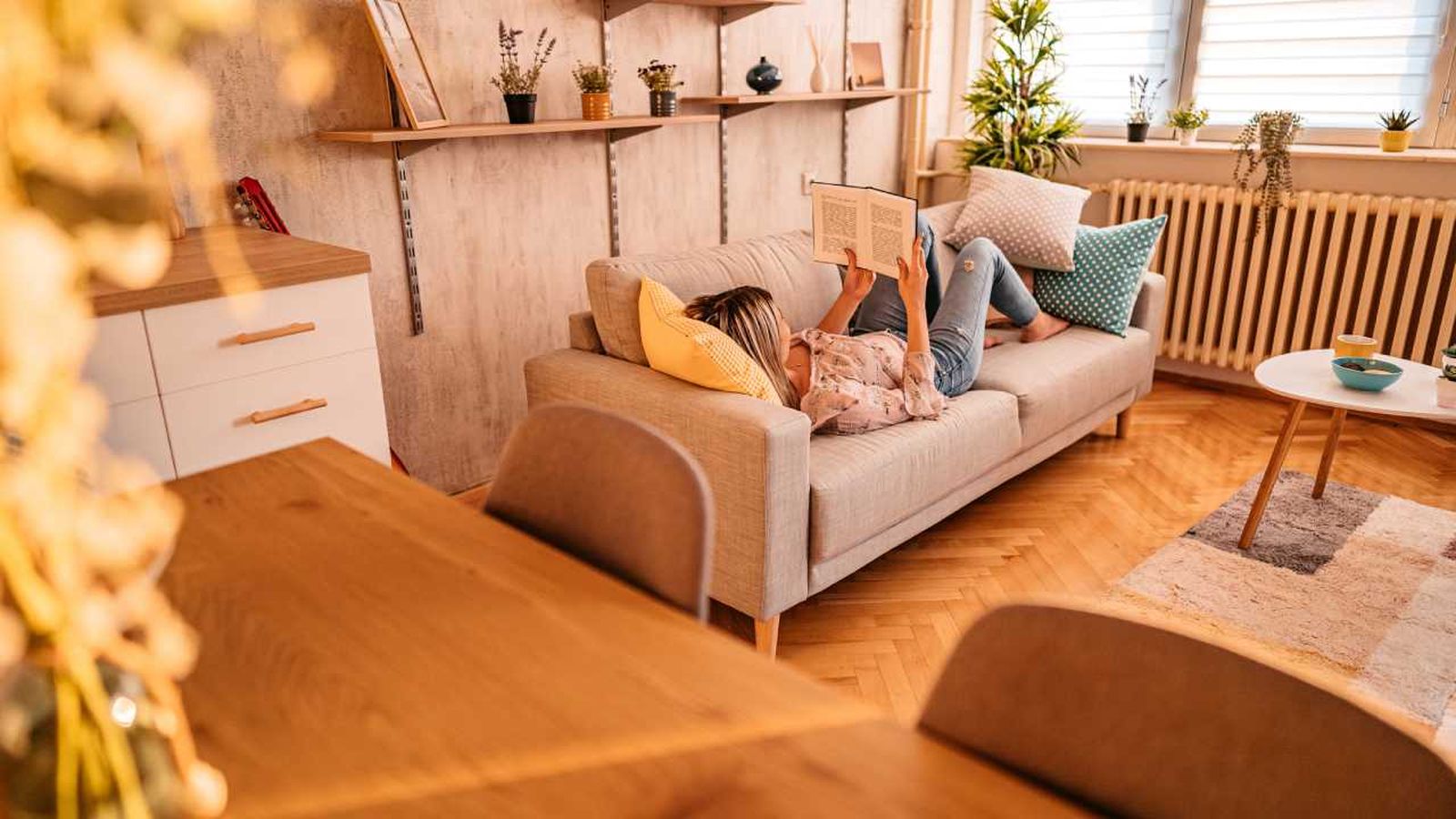 Salón pequeño y acogedor perfecto para la lectura.