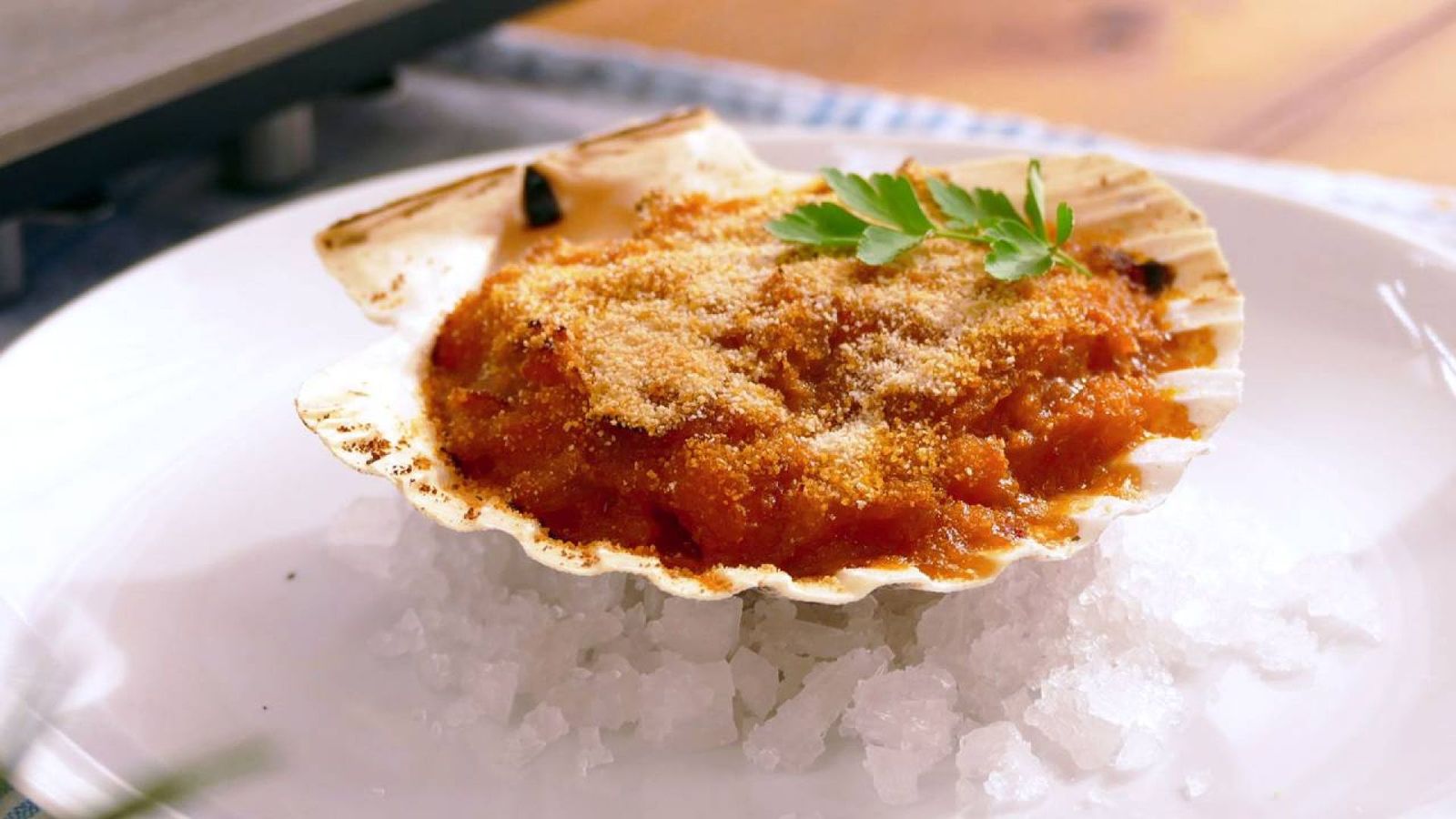 Vieiras gratinadas a la gallega