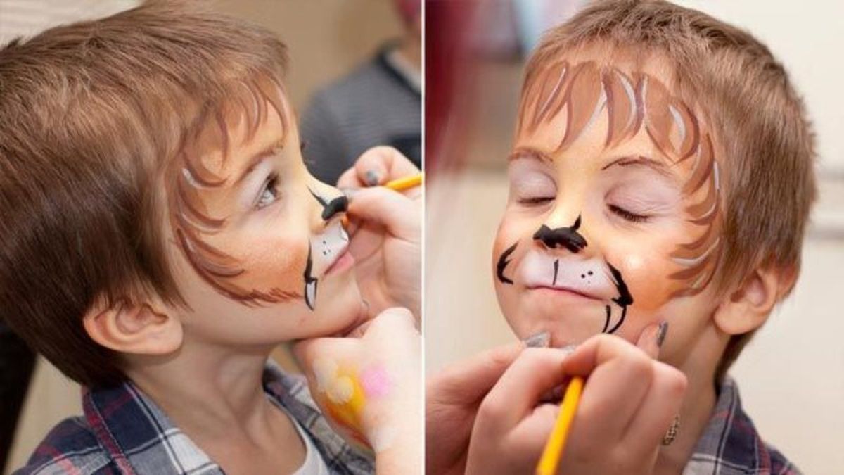 Maquillaje facial para niños de león