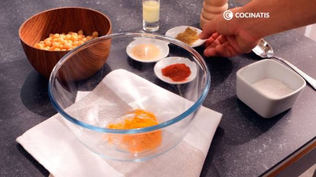 Garbanzos especiados al horno   Paso 1