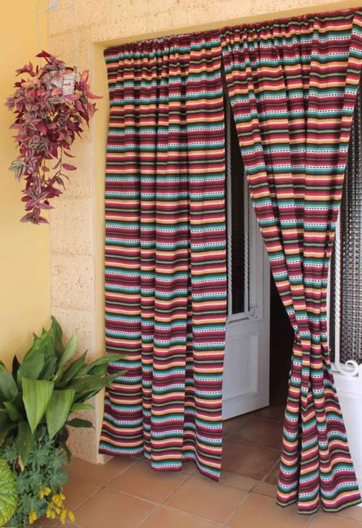 cortina de tela etnica leroy merlin