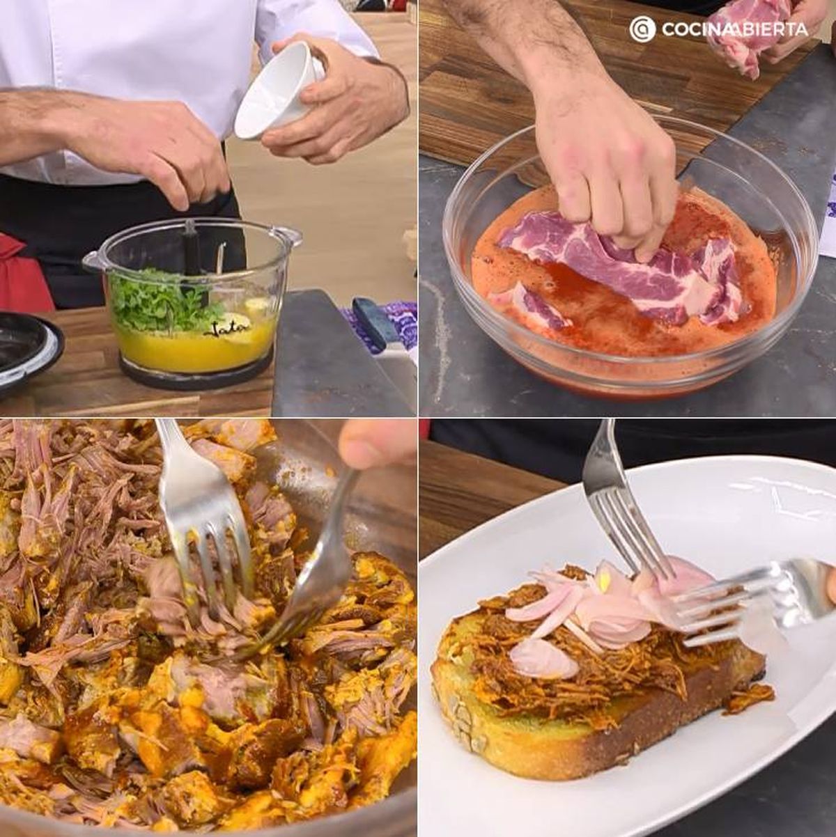 tostada cochinita pibil pasos