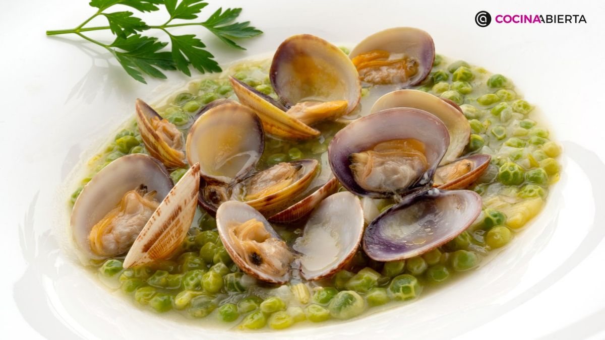 guisantes con almejas receta