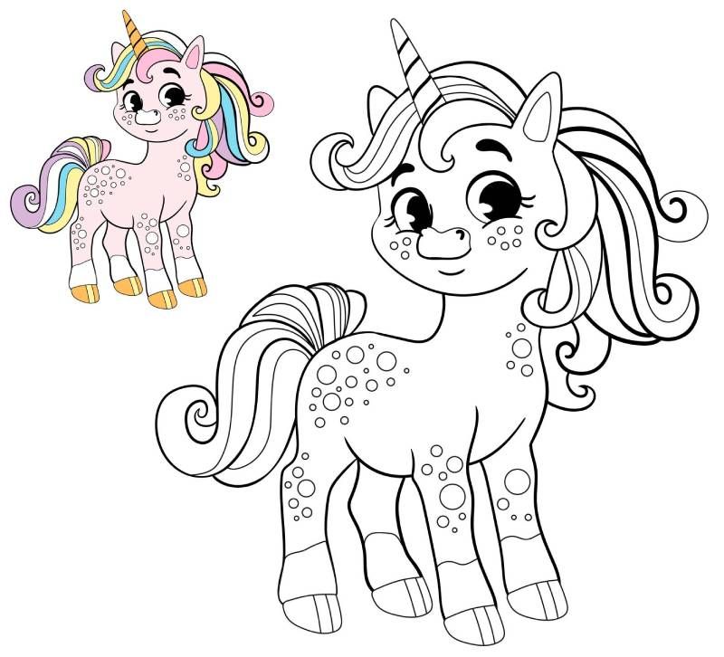 Unicornio para colorear, modelo 12.
