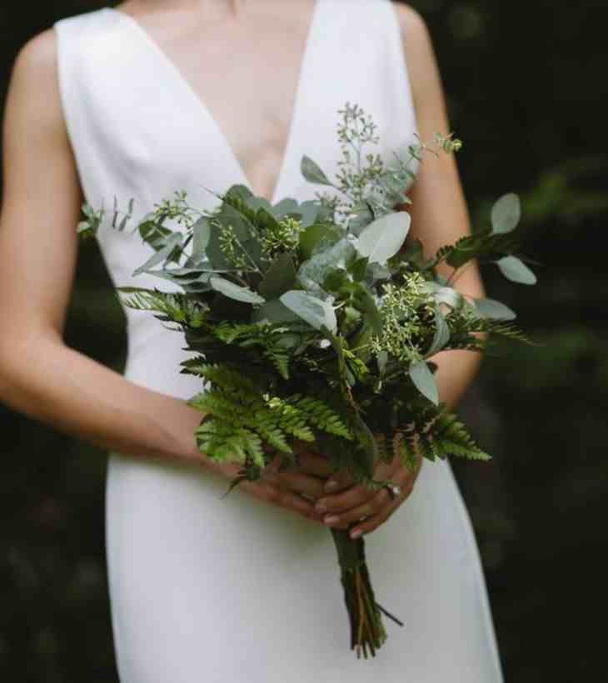 ramos novia sencillo hojas verdes