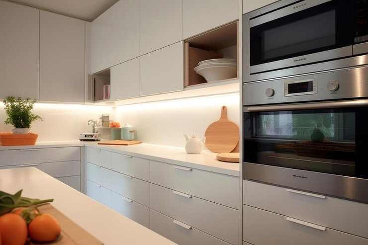 Microondas en columna.