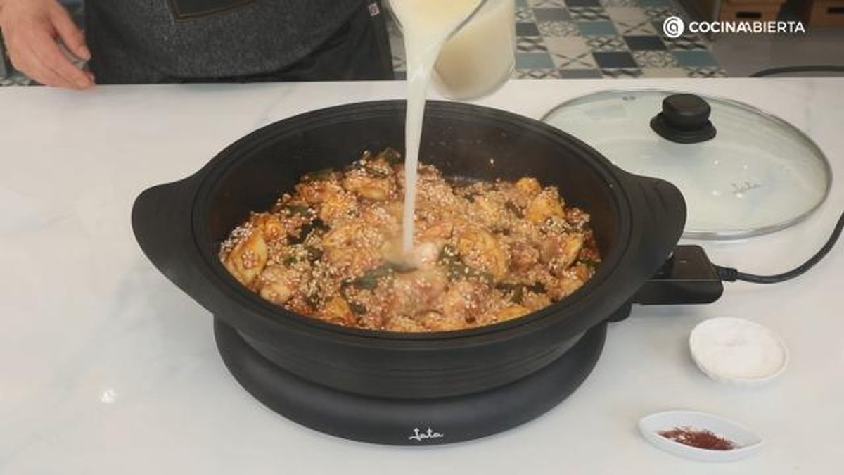 Arroz carne verduras paso 3