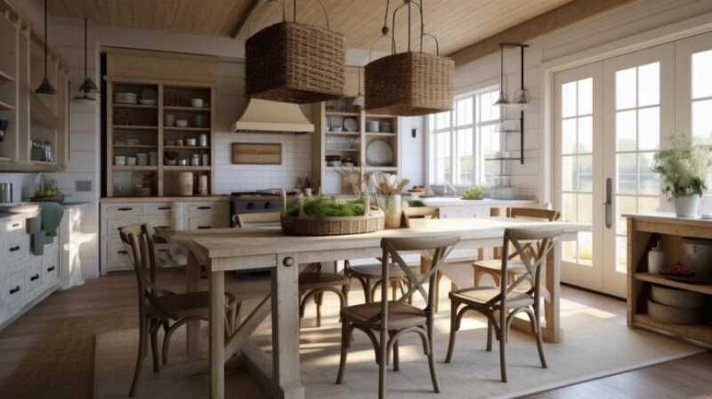Cocina grande de estilo shaker.