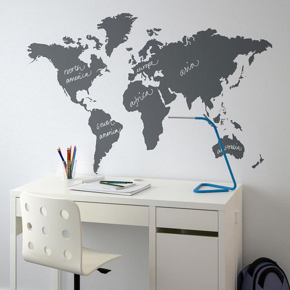 decorar un dormitorio adolescente vinilo decorativo mapa