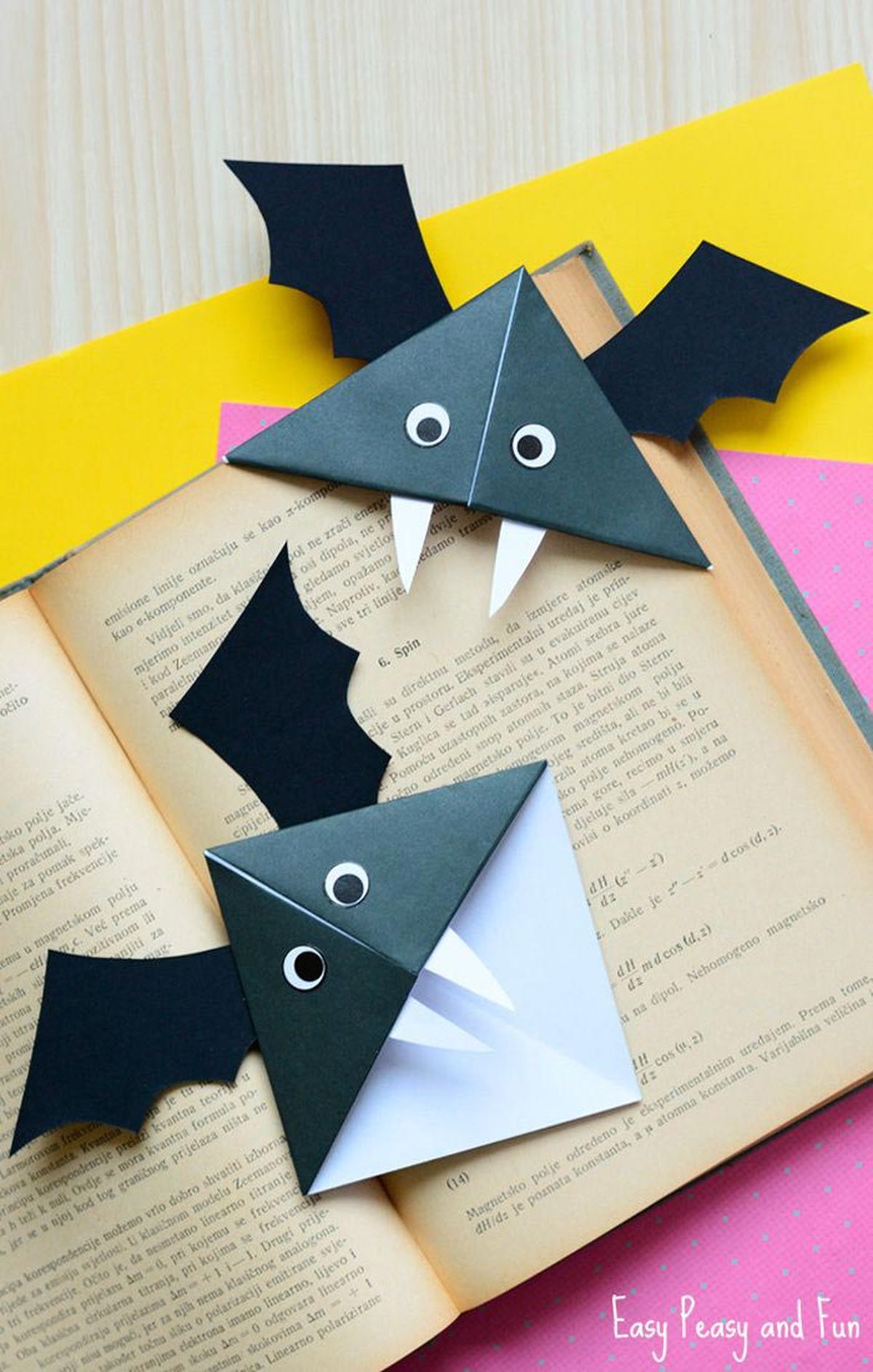 como hacer corner bookmarks marcadores de esquina murcielago