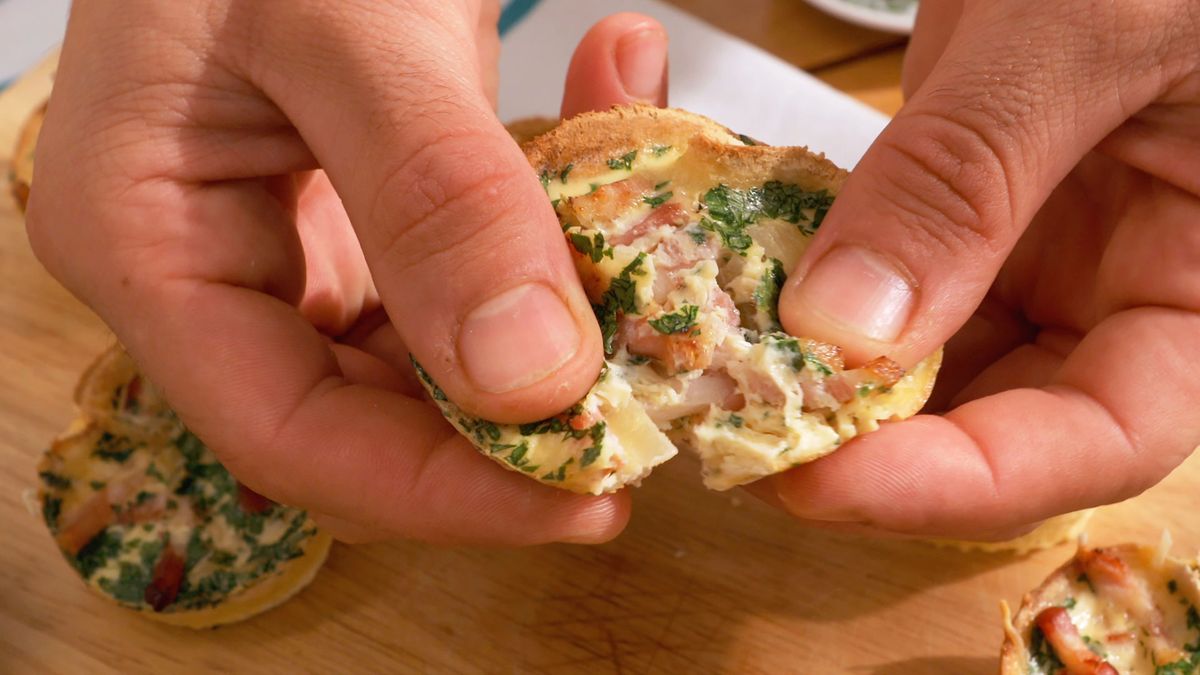 Receta de mini quiches con pan de molde  paso 7