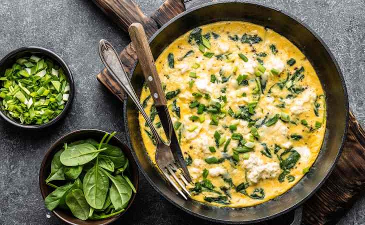 frittata con espinacas harina de almendras