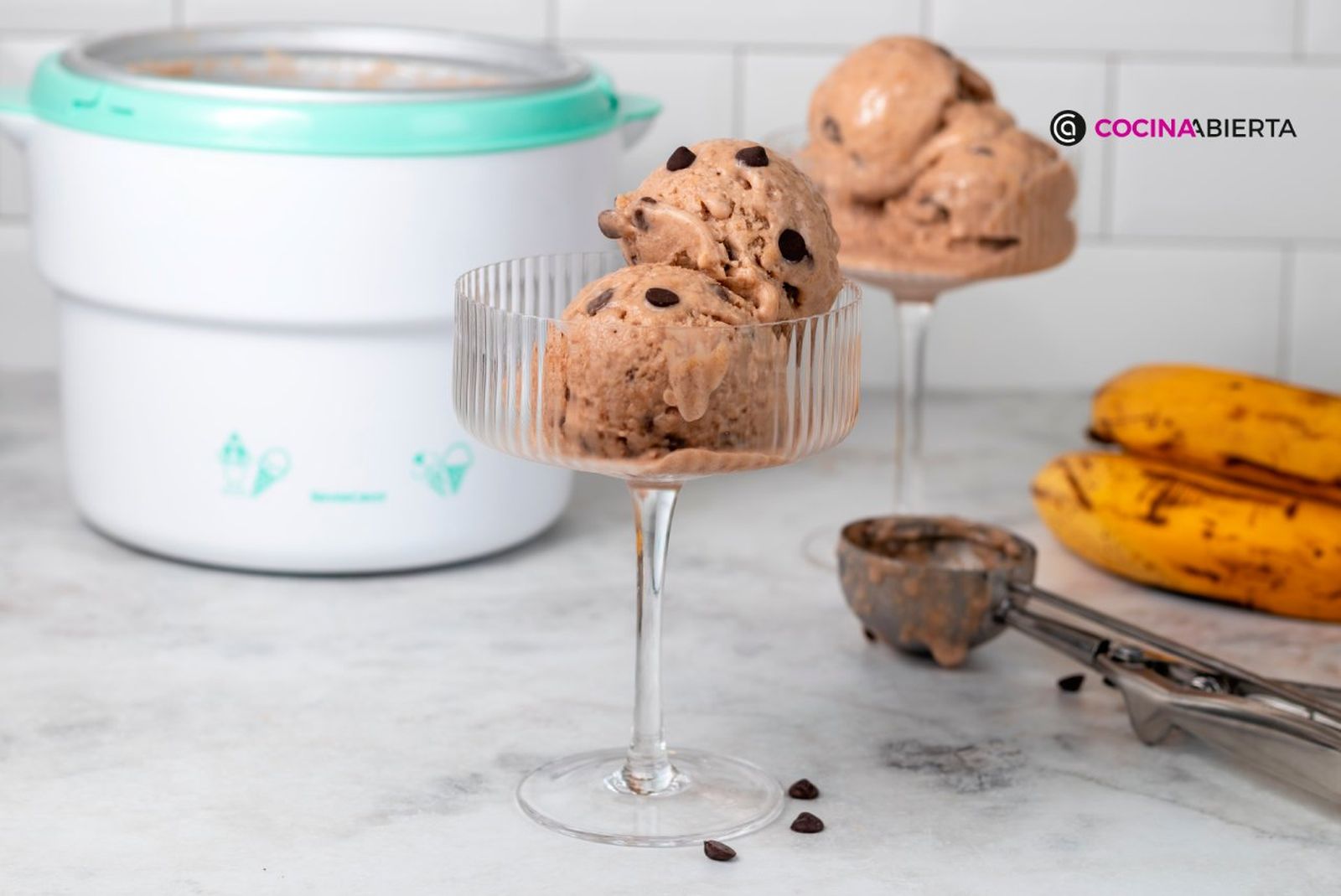 Receta fácil de helado de plátano