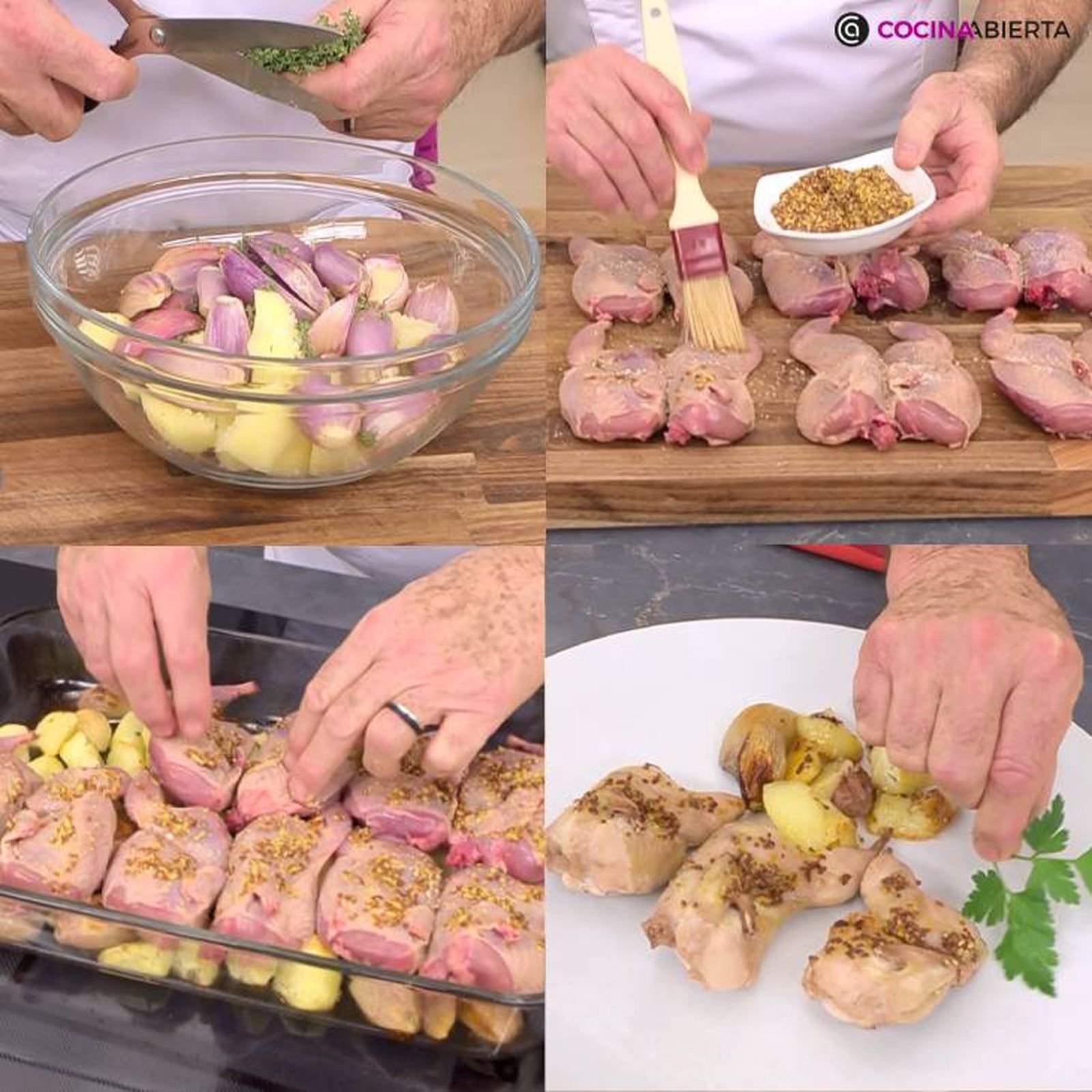 codornices al horno con patatas receta pasos
