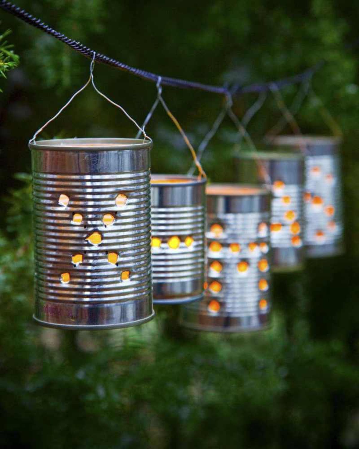 ideas reutilizar latas farolas jardin