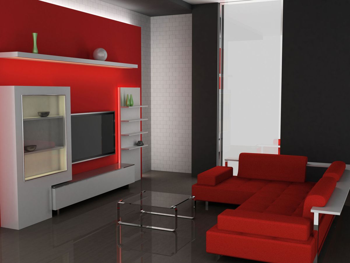 Combinar sofá de color rojo 3