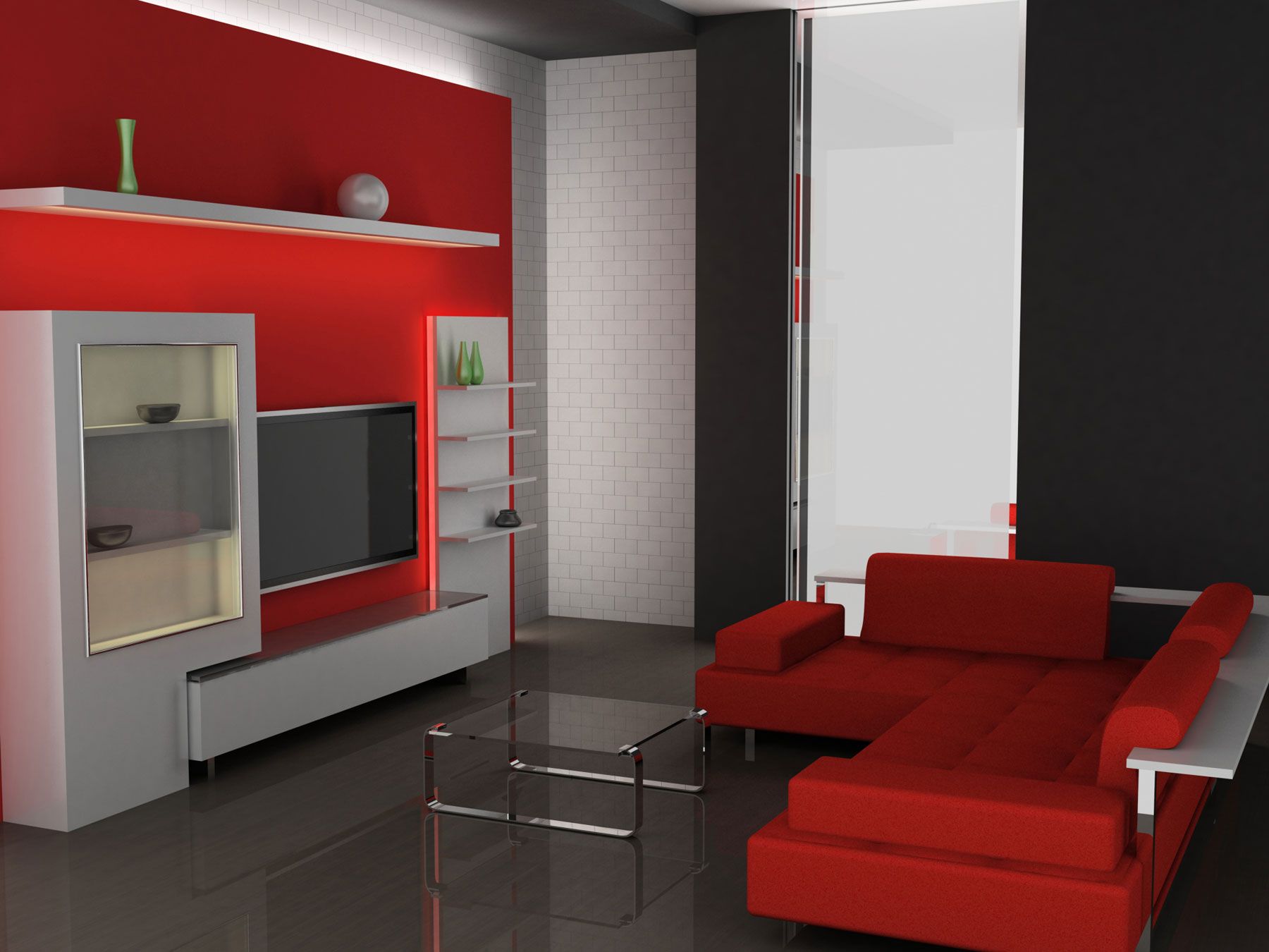 Combinar sofá de color rojo 3