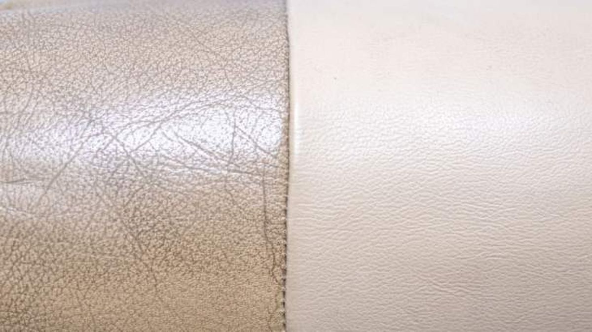 Antes y después de limpiar el cuero con los productos recomendados