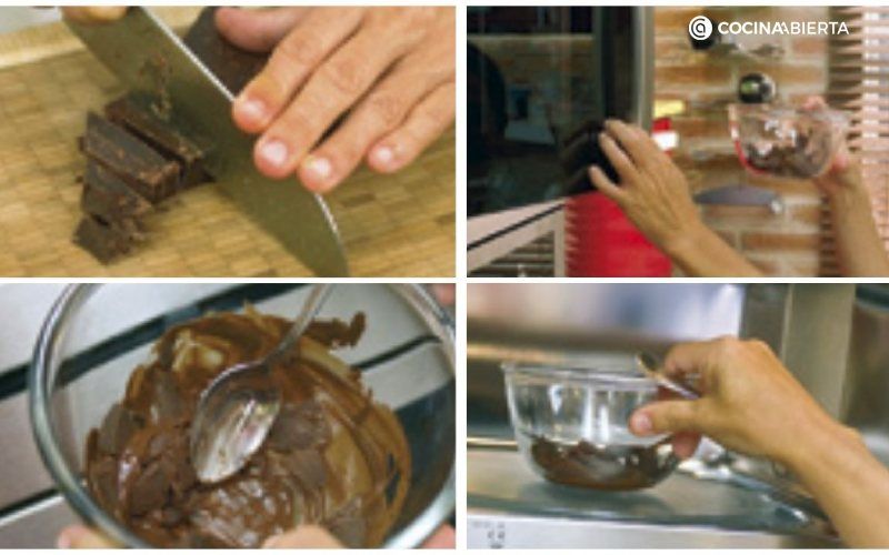 Ajusta la potencia del microondas y derrite el chocolate poco a poco