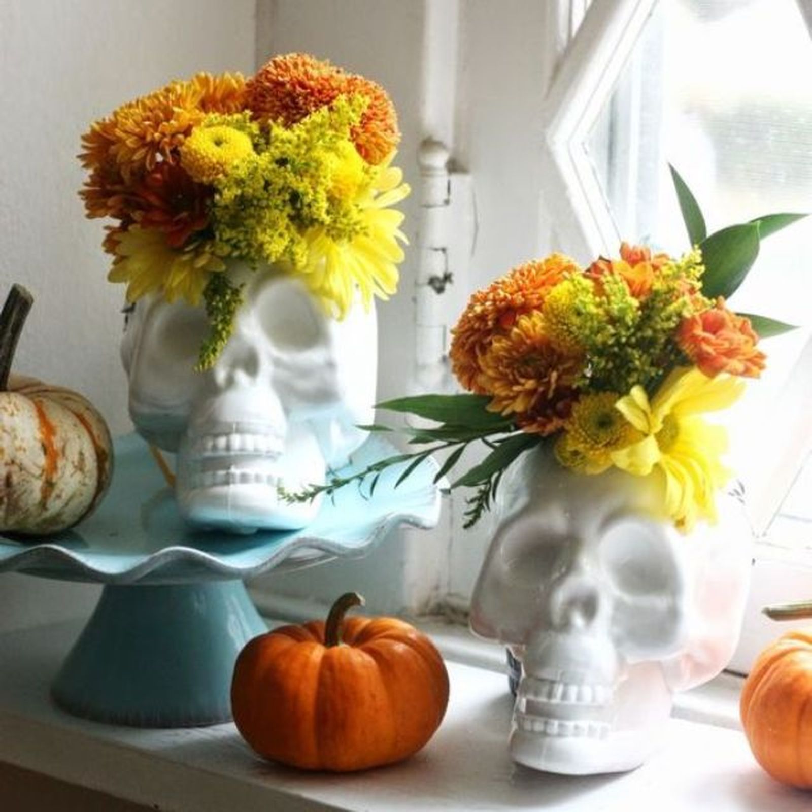 centros de mesa con plantas halloween