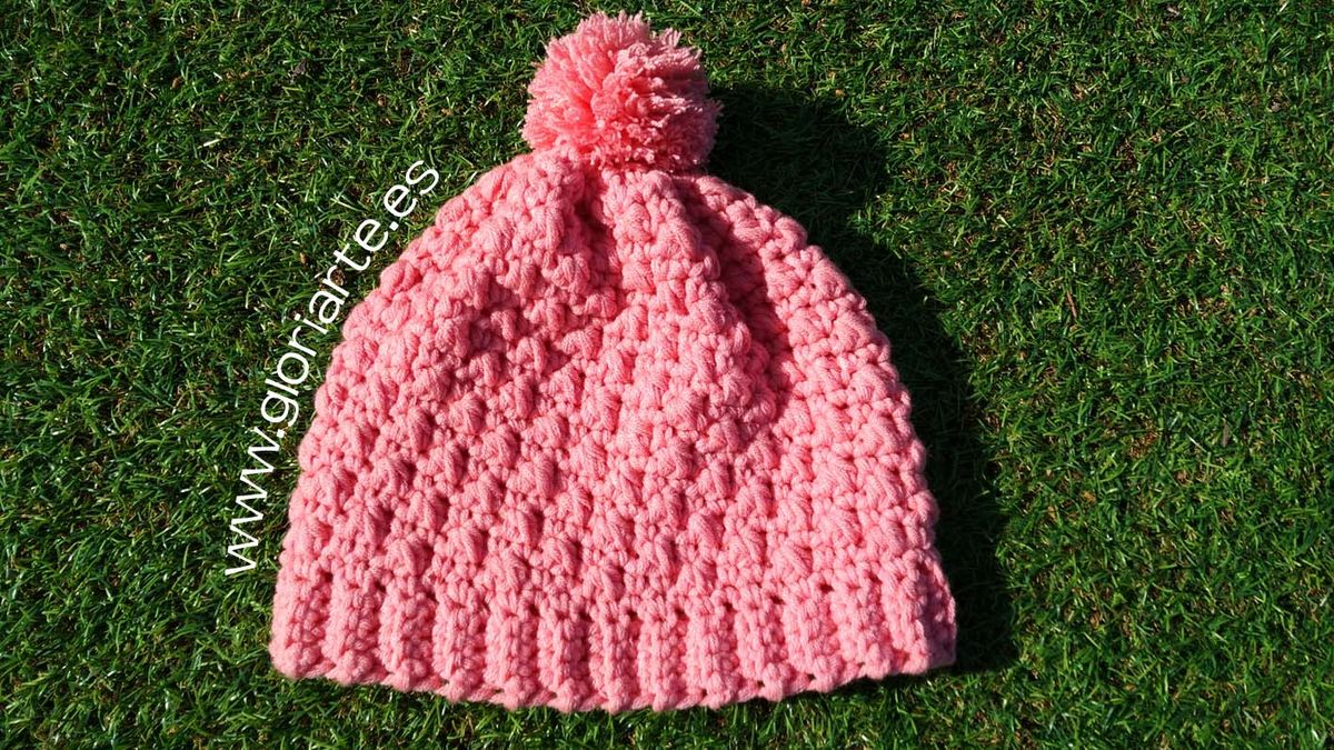 Trabajos de ganchillo para invierno   gorro rosa