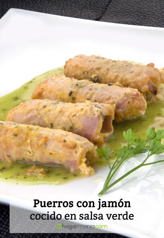 puerros jamon cocido salsa verde pin