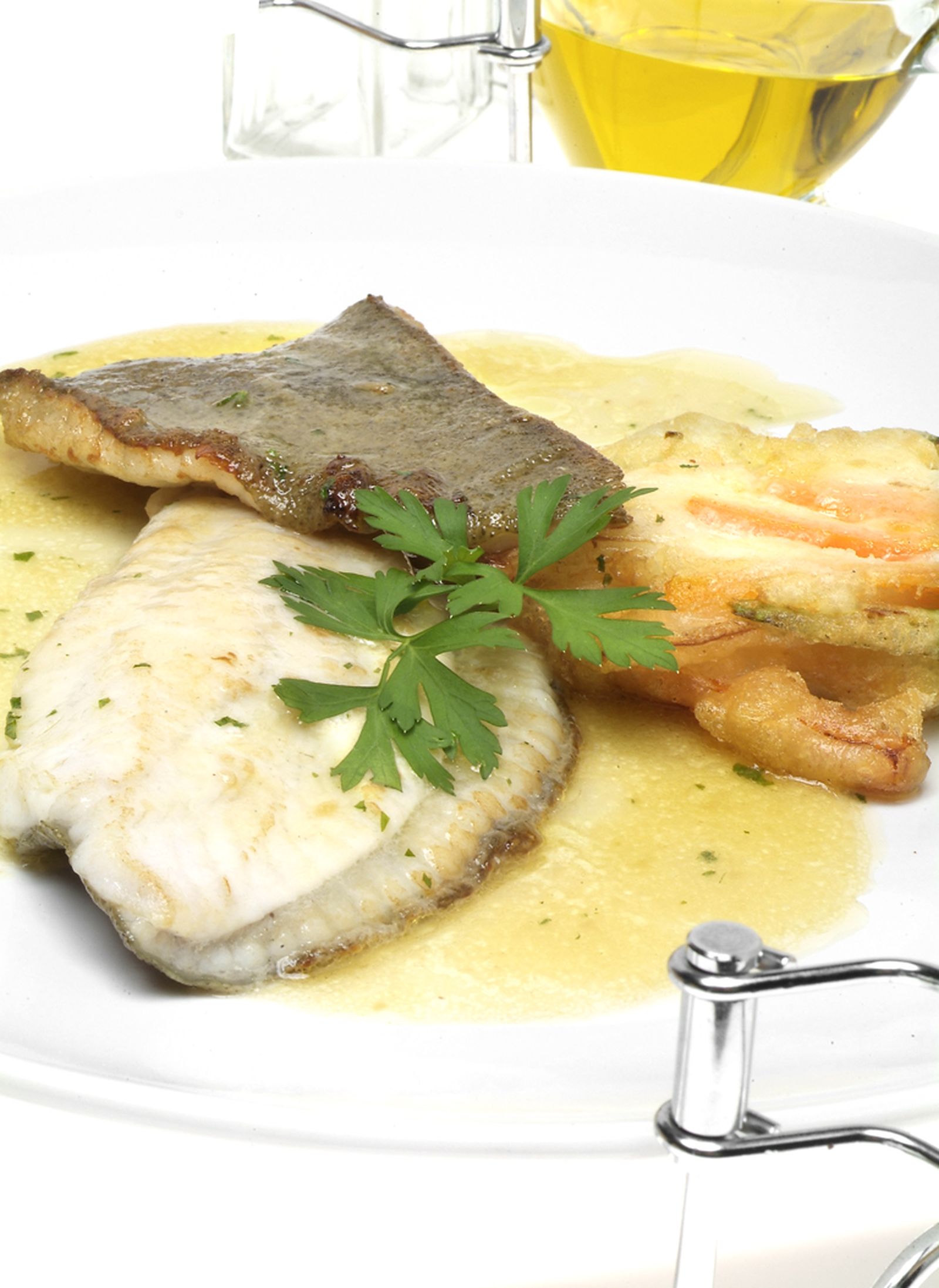 rodaballo con salsa meuniere y tempura de verduras xl