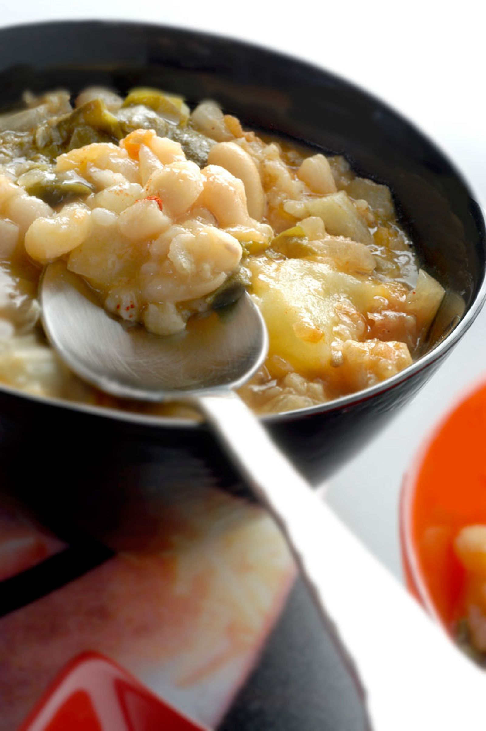 Potaje de alubias blancas con arroz integral