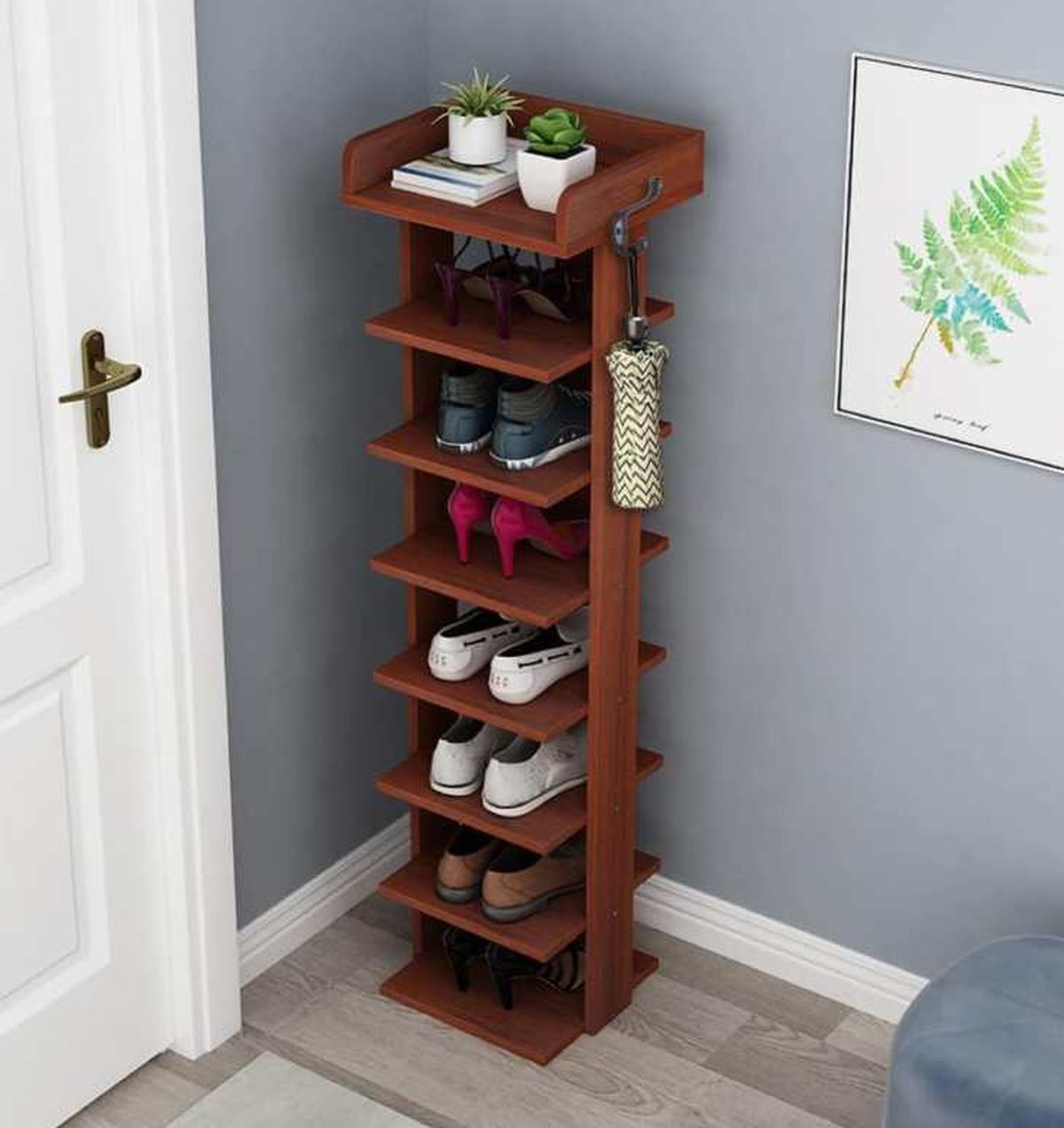 Este tipo de zapateros ahorran espacio y son elegantes