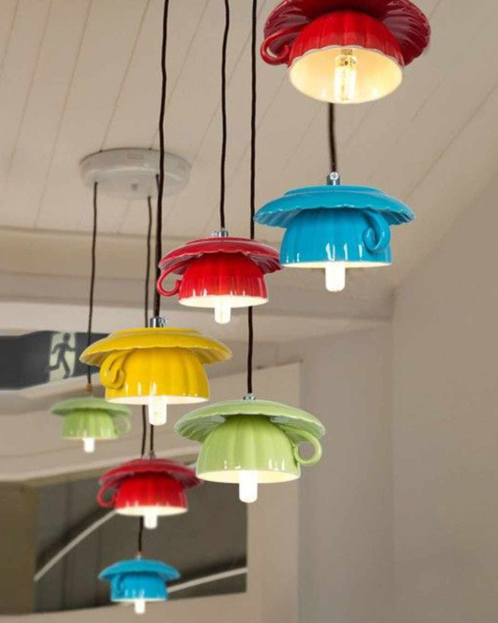 ideas reutilizar tazas lamparas