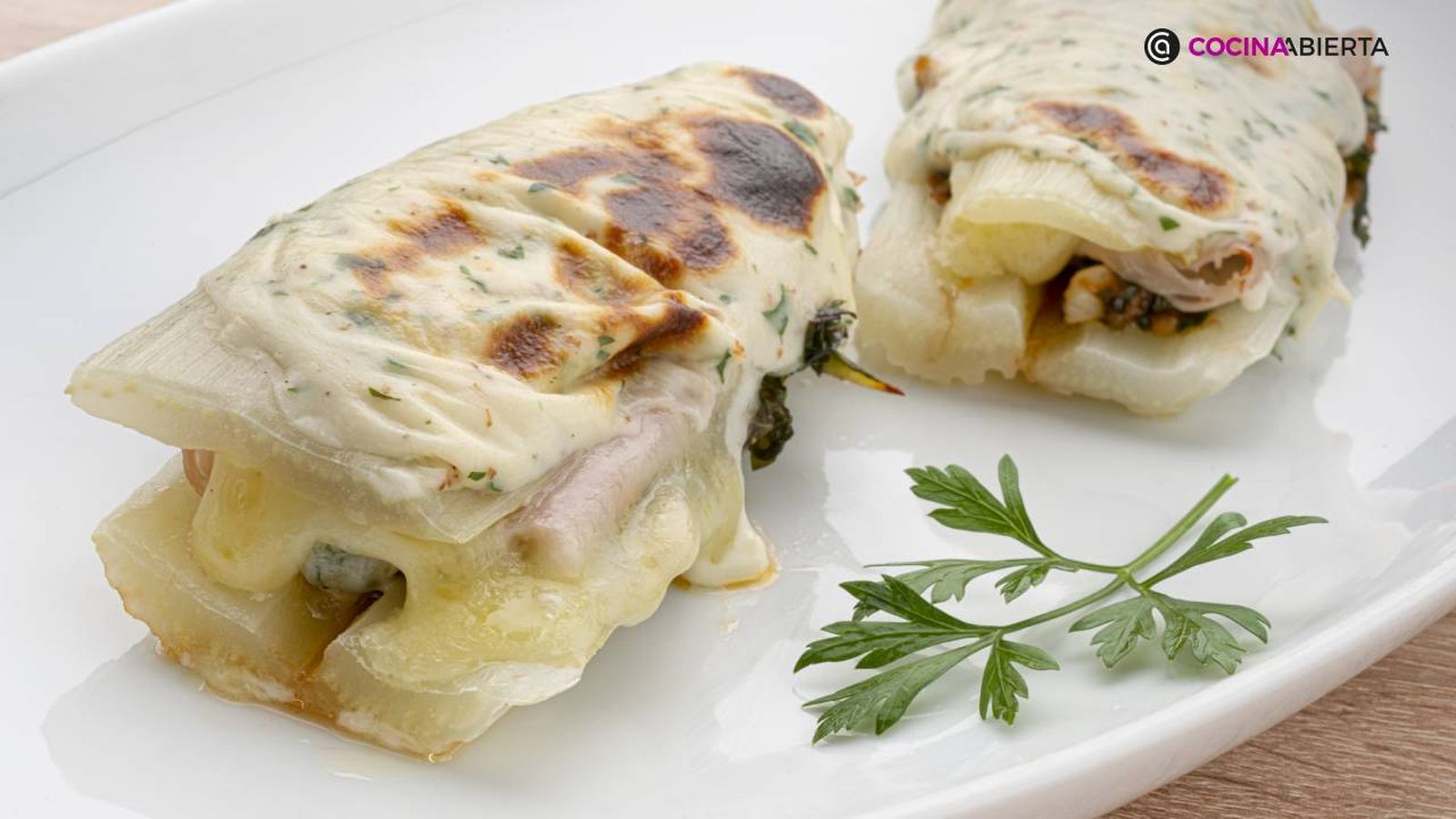 pencas de acelga rellenas al horno