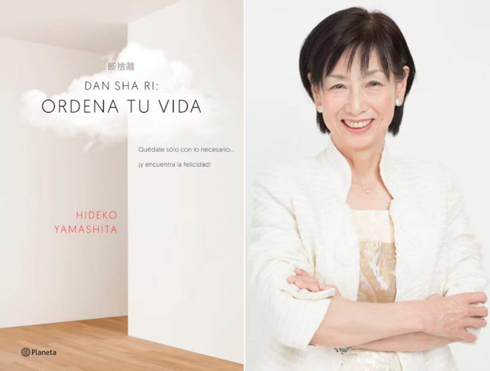 Hideko Yamashita junto a libro Danshari: Ordena tu vida / Imagen: El País