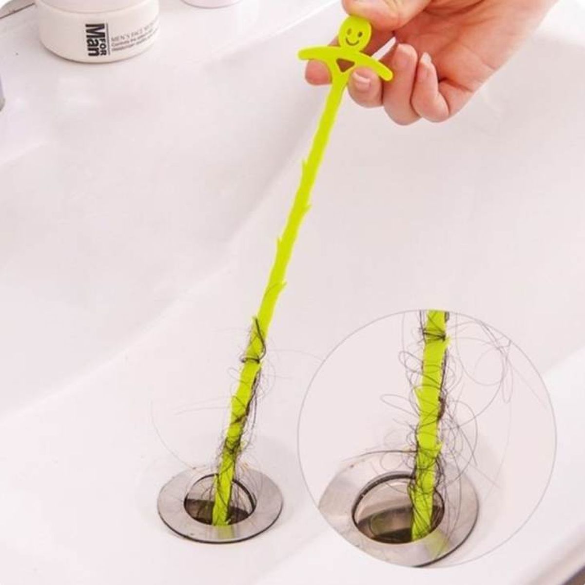 desatascar desague con pajita de plastico